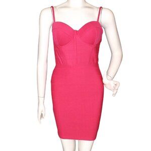 new HAUTE MONDE Mini Dress, S, Bodycon/Bandage, Hot Pink, Spag Straps, Clubwear